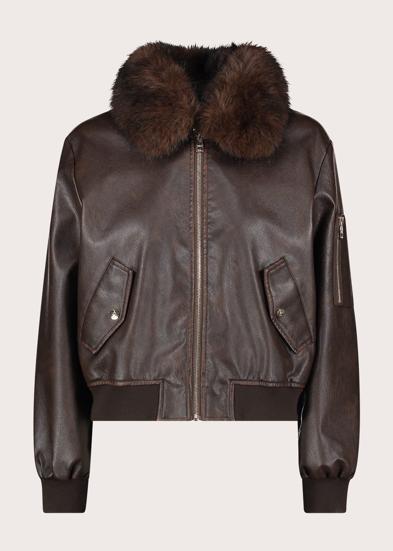 Giacca da donna in similpelle con zip