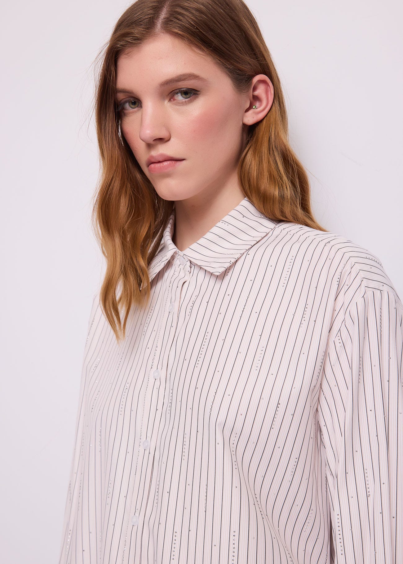 Camicia da donna in popeline a righe