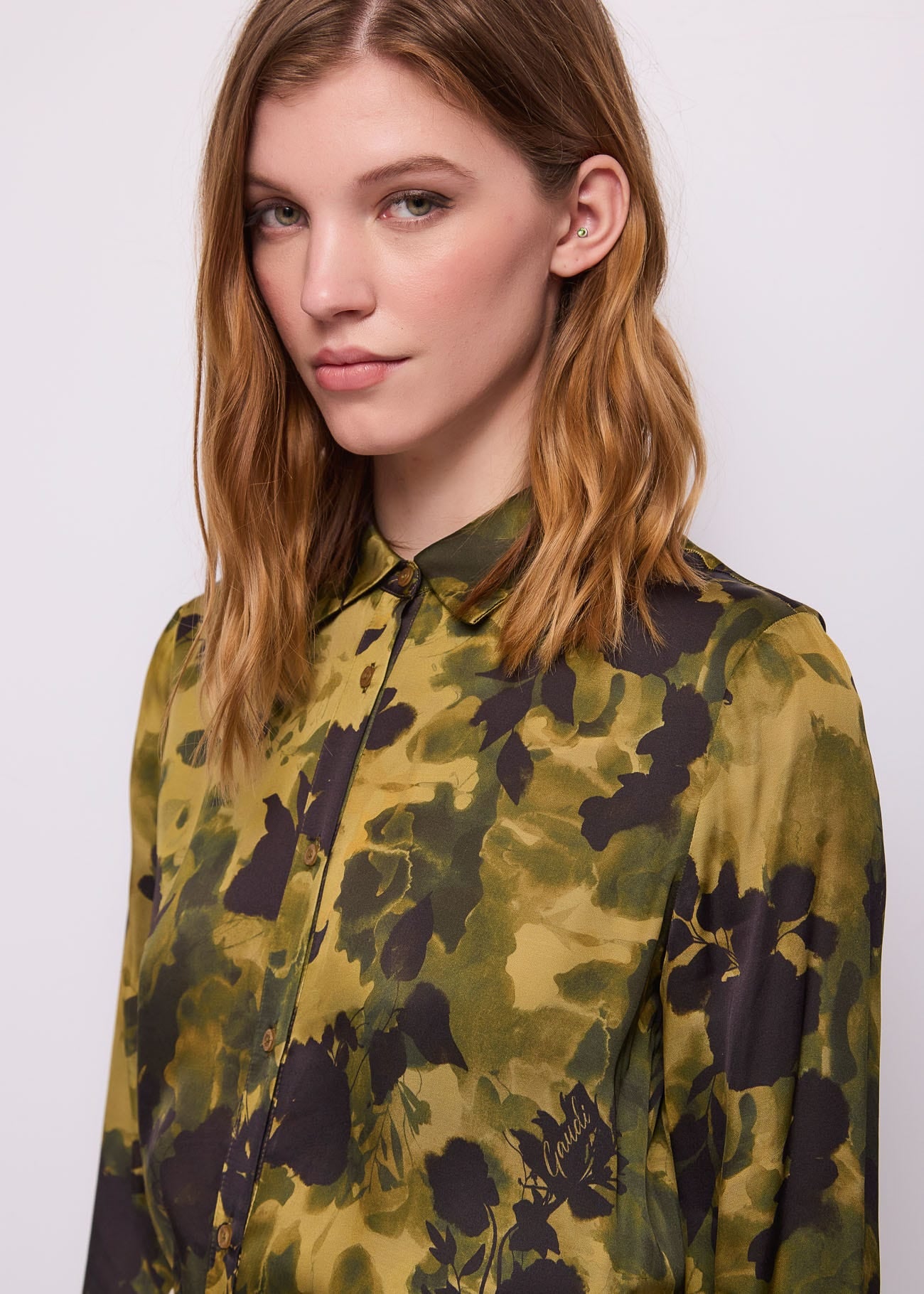 Camicia da donna in viscosa stampata