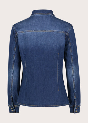 Camicia da donna in denim elasticizzato