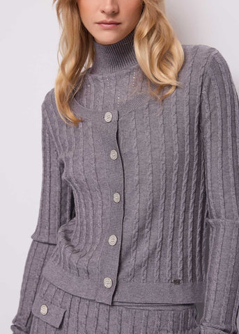Cardigan da donna con strass e bottoni