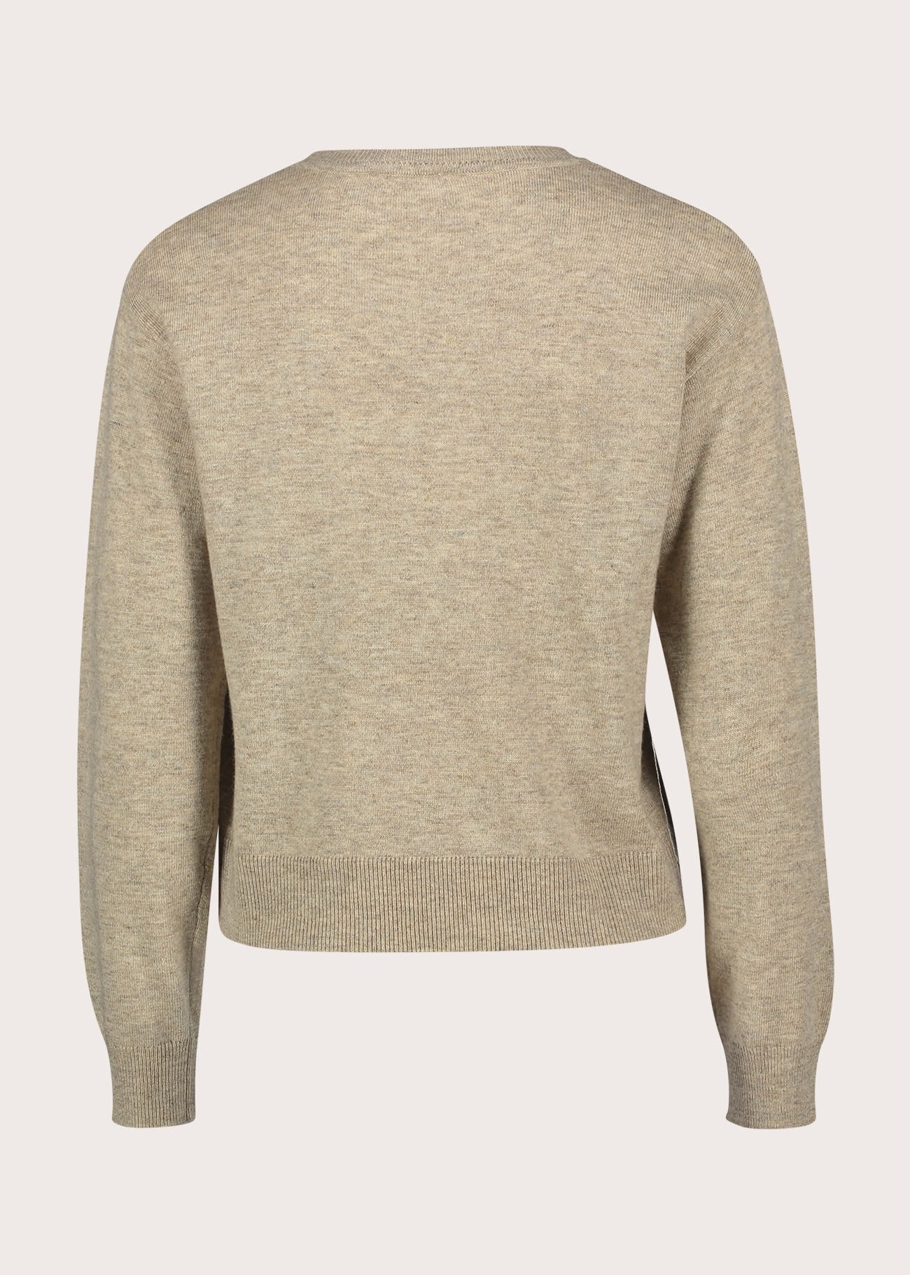 Maglia beige da donna con borchie e strass