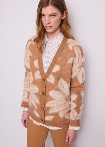 Cardigan da donna in lana jacquard