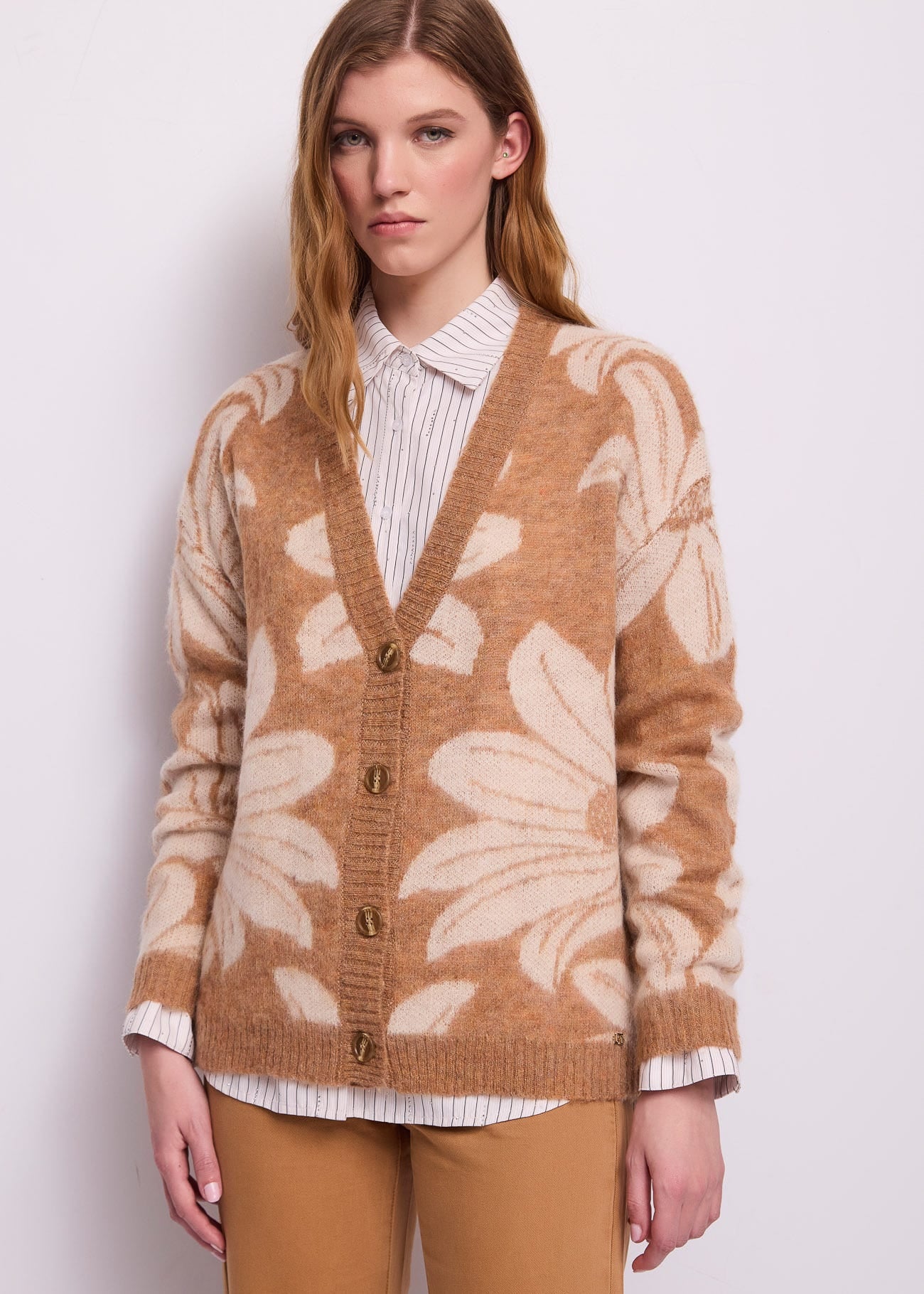 Cardigan da donna in lana jacquard