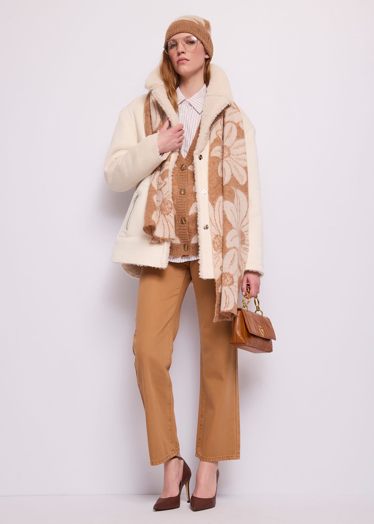 Cardigan da donna in lana jacquard
