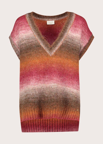 Gilet da donna in lana a righe - fronte