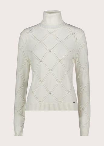 Dolcevita bianca da donna con strass