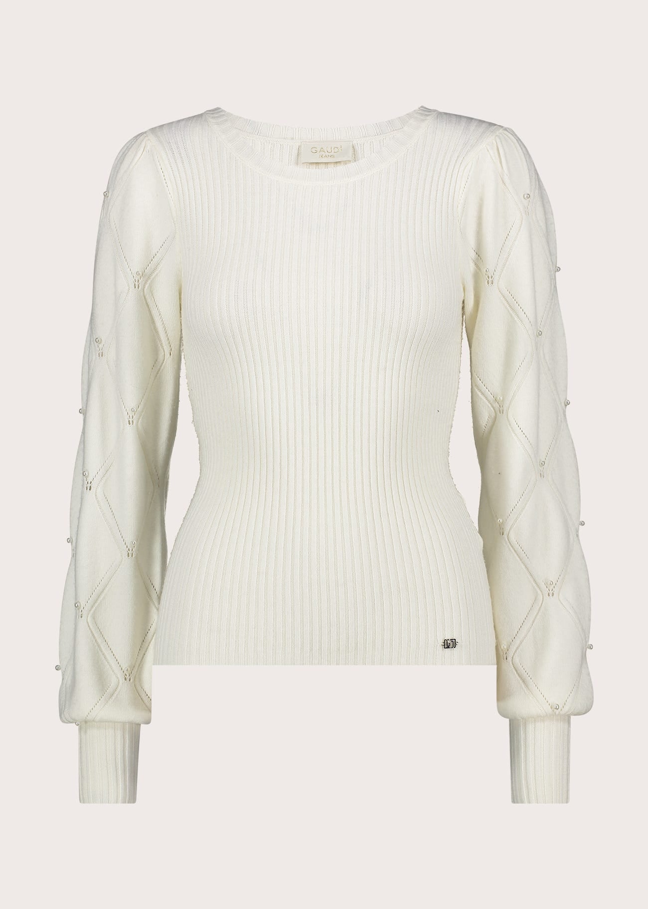 Maglia girocollo da donna con strass