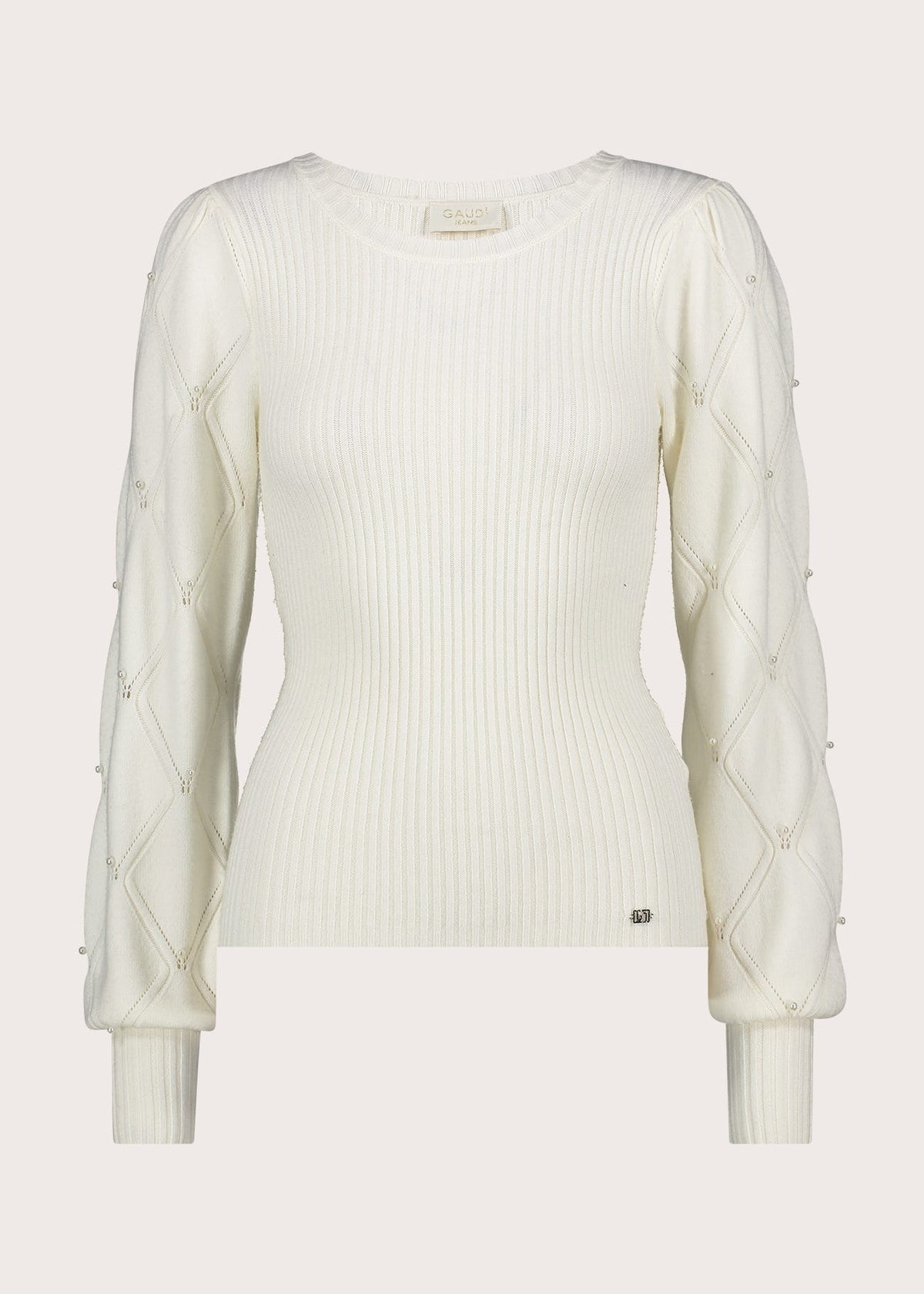 Maglia girocollo da donna con strass