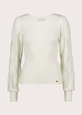Maglia girocollo da donna con strass