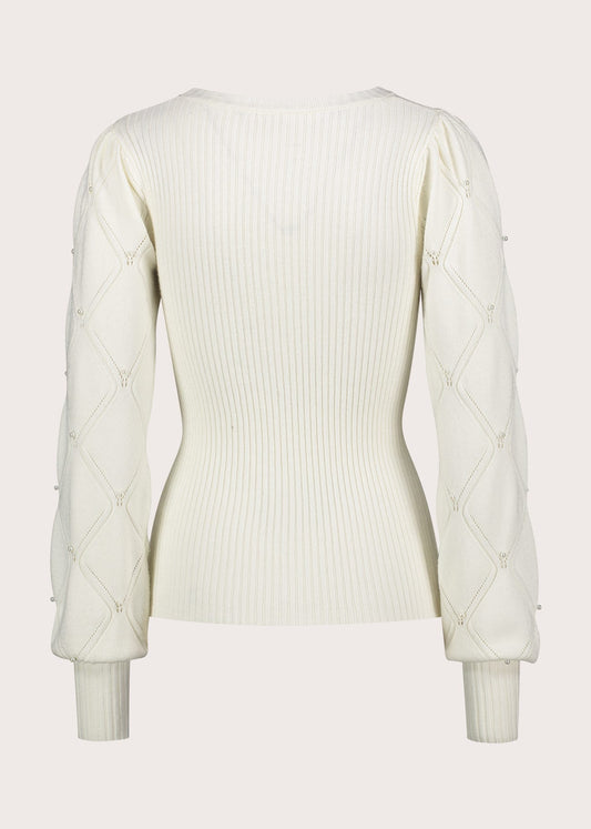 Maglia girocollo da donna con strass