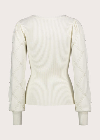 Maglia girocollo da donna con strass