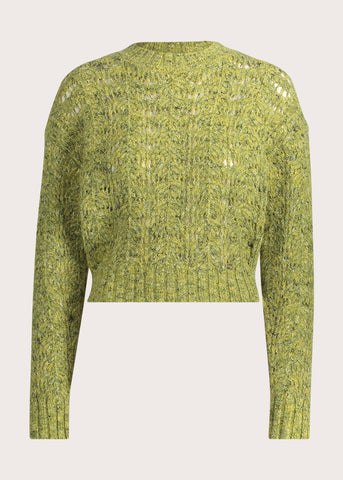 Maglione girocollo da donna effetto see-through