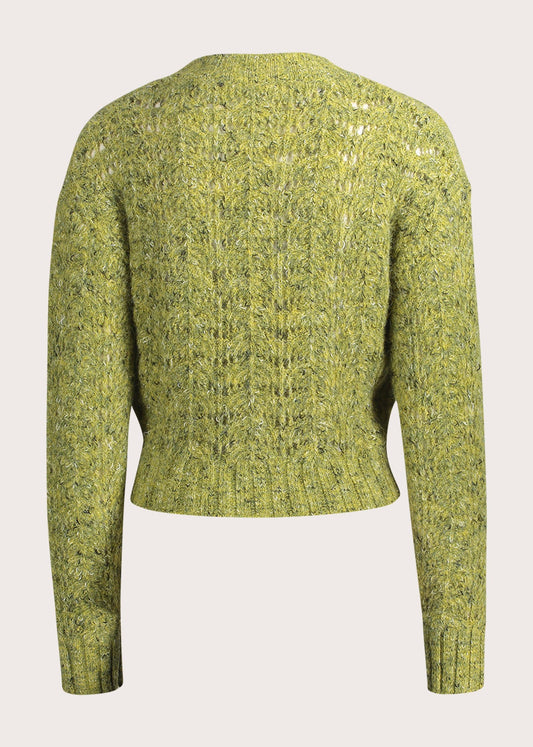 Maglione girocollo da donna effetto see-through