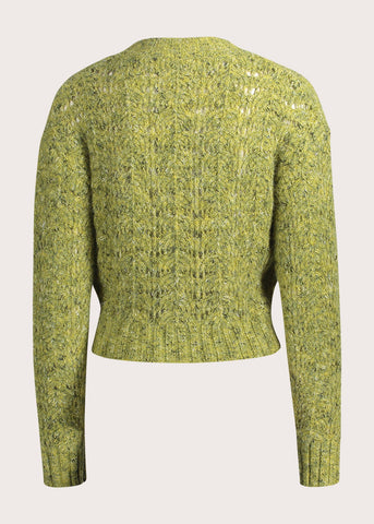 Maglione girocollo da donna effetto see-through