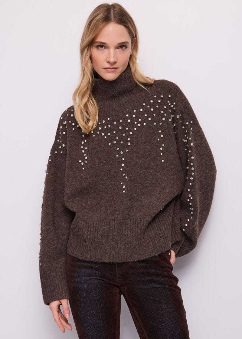Dolcevita da donna con strass - Gaudì - fronte