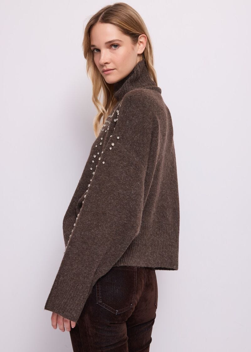 Dolcevita da donna con strass - Gaudì - dettaglio