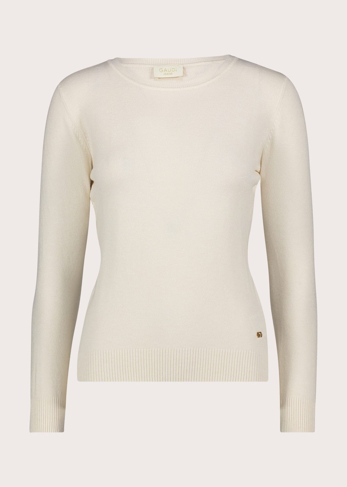 Maglia girocollo da donna in filato di cotone