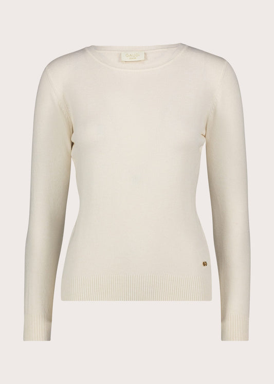 Maglia girocollo da donna in filato di cotone