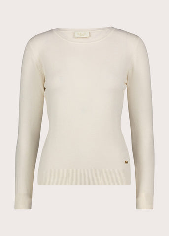 Maglia girocollo da donna in filato di cotone