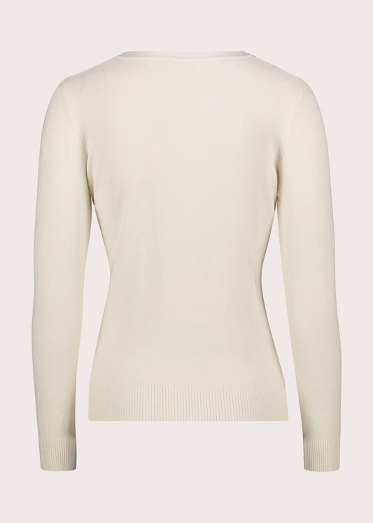 Maglia girocollo da donna in filato di cotone