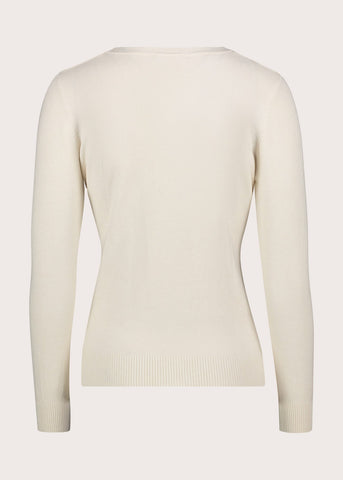 Maglia girocollo da donna in filato di cotone
