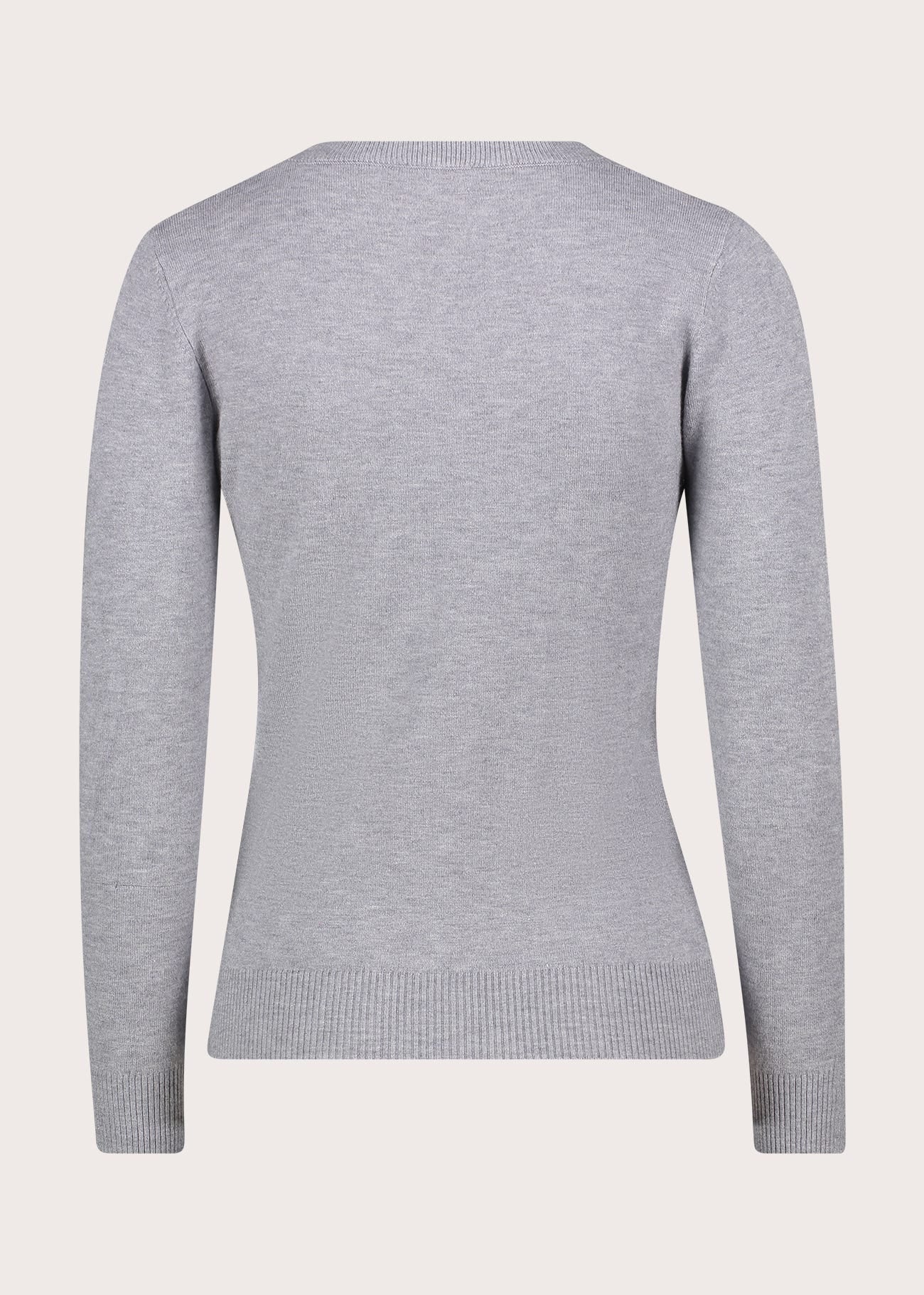 Maglia grigia da donna in cotone con collo alto