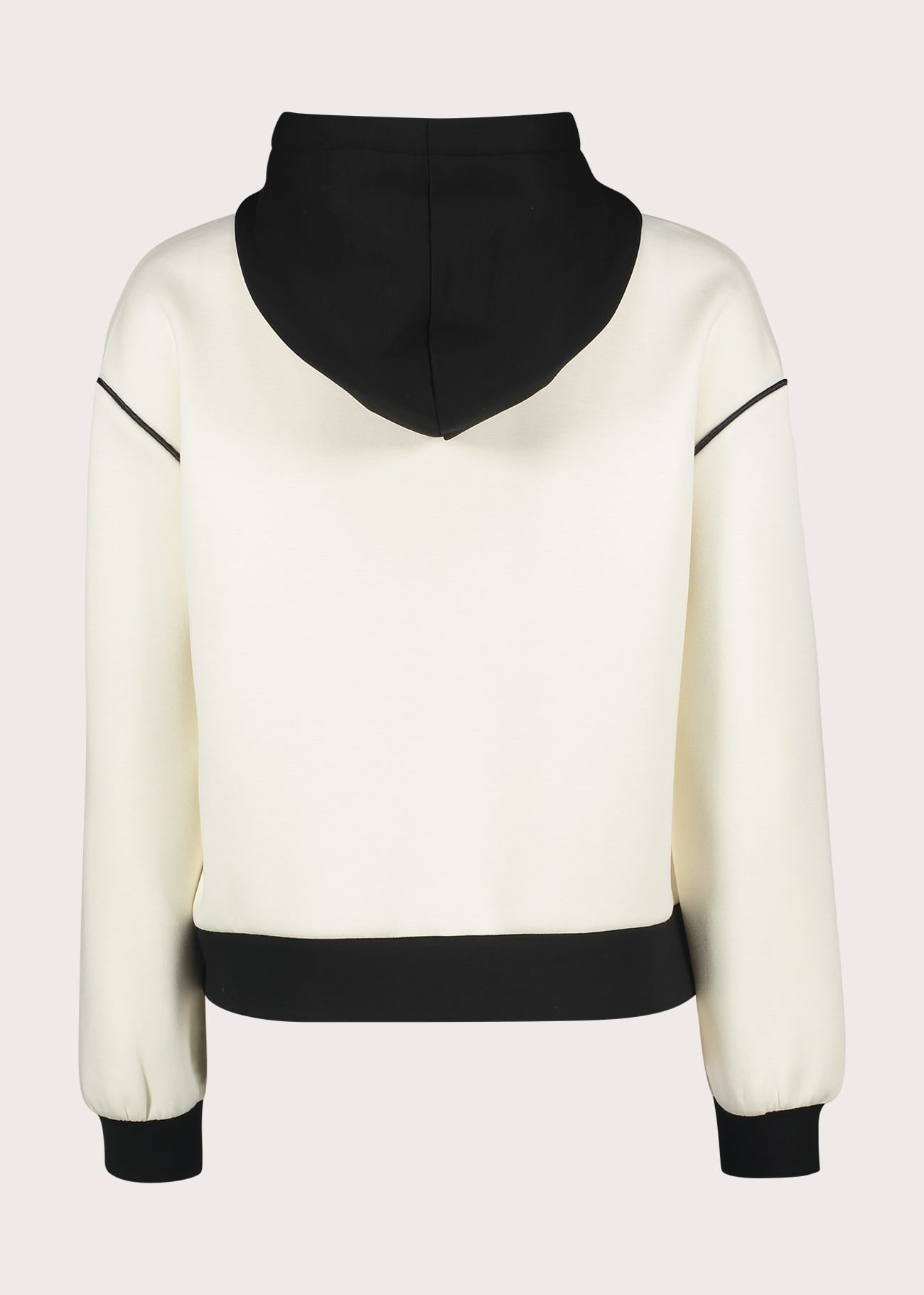 Felpa bianca da donna con cappuccio e zip