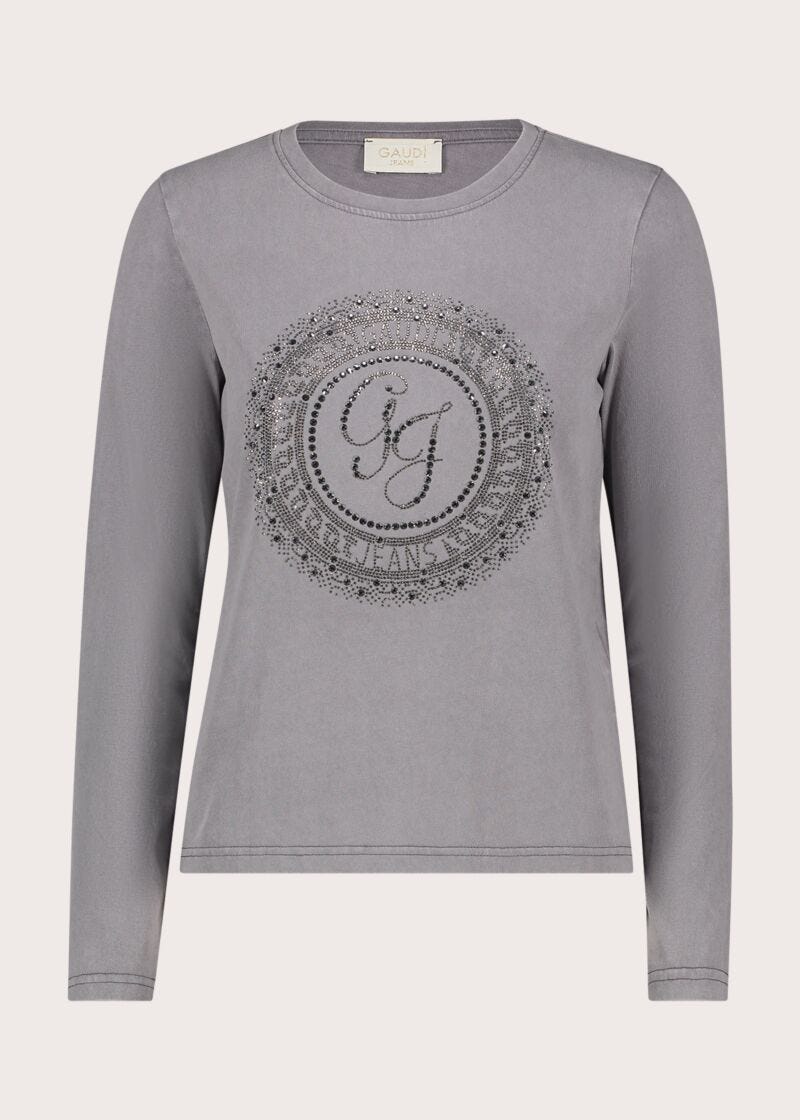 T-shirt da donna in jersey con logo - fronte