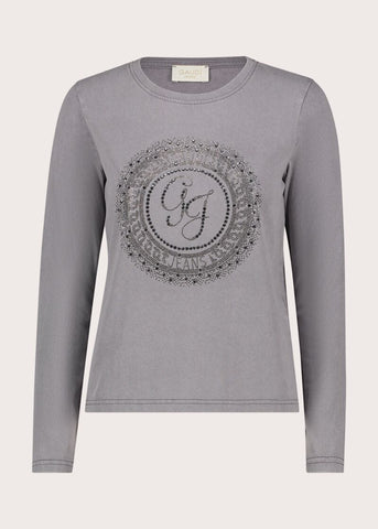 T-shirt da donna in jersey con logo - fronte