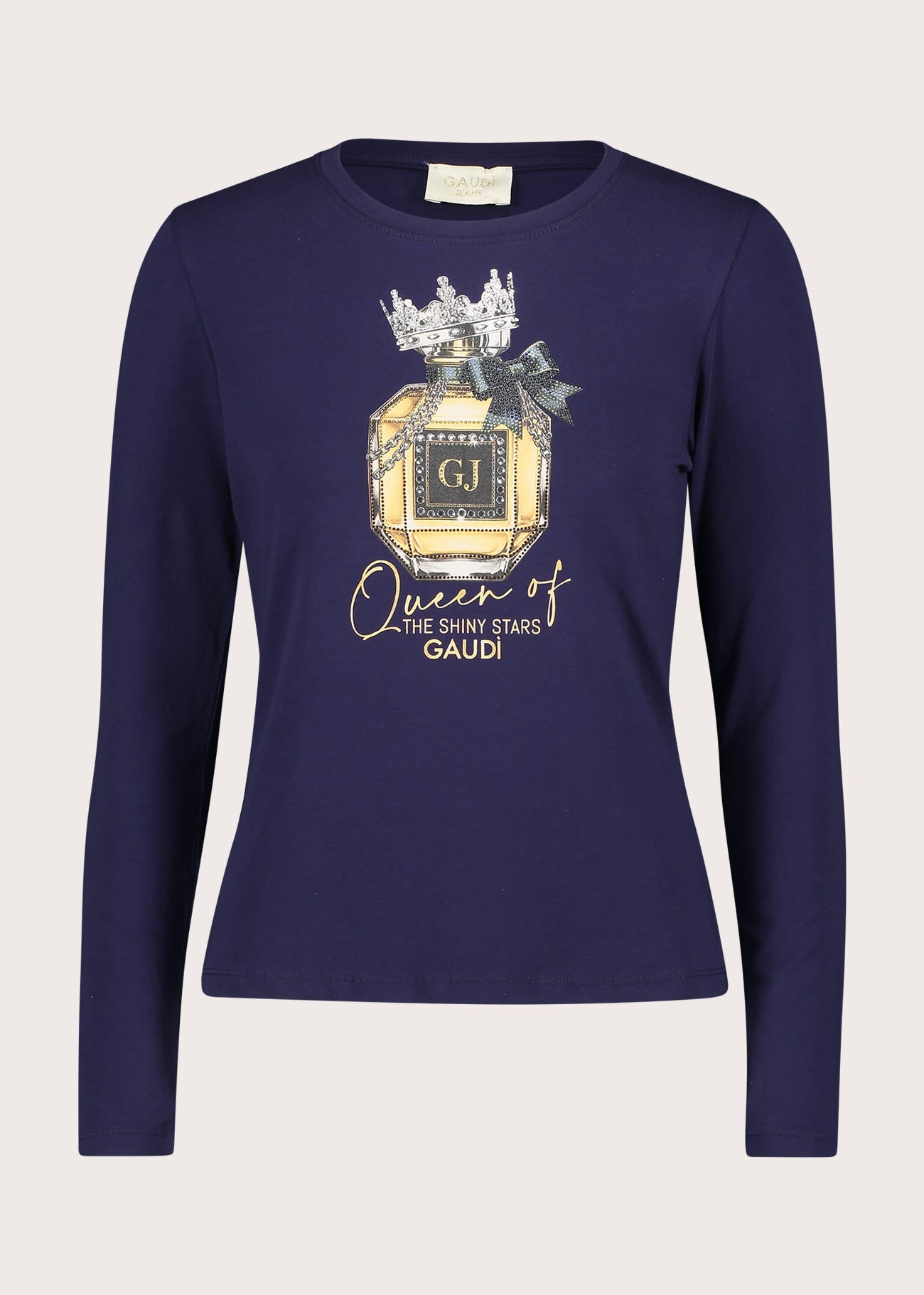 T-shirt da donna in jersey con strass