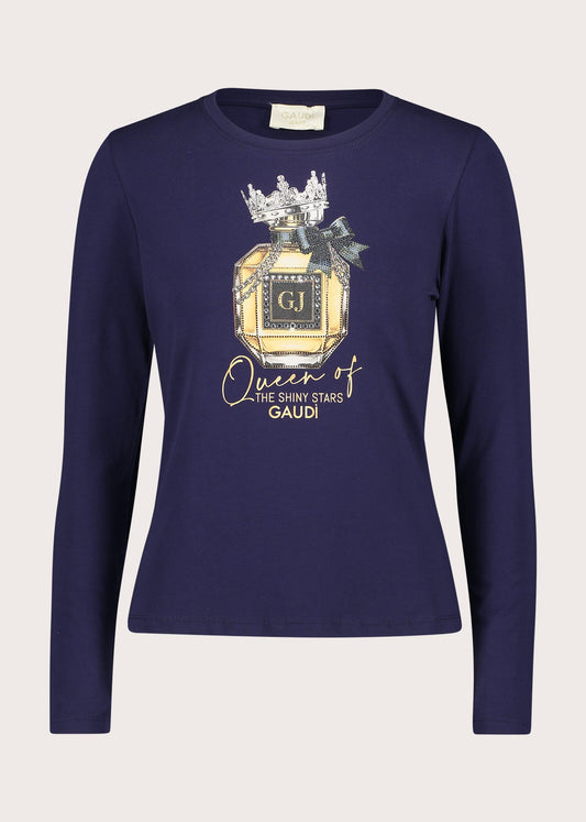 T-shirt da donna in jersey con strass