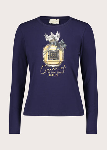 T-shirt da donna in jersey con strass
