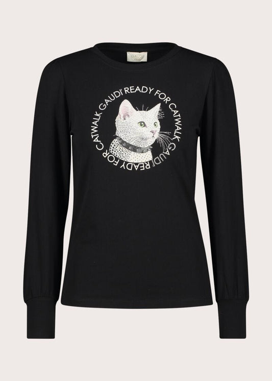 T-shirt girocollo in jersey stretch con stampa - Gaudì - fronte