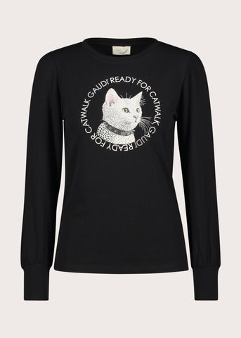 T-shirt girocollo in jersey stretch con stampa - Gaudì - fronte