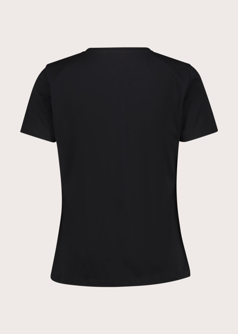 T-shirt girocollo da donna in jersey con logo - dettaglio