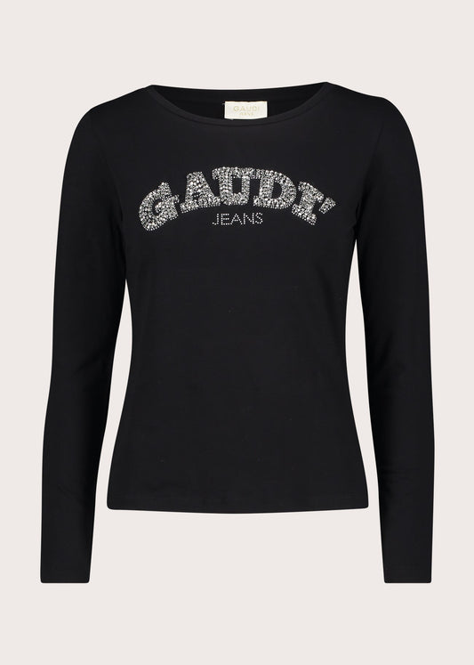 T-shirt girocollo da donna in jersey elasticizzato
