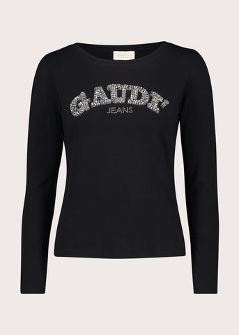 T-shirt girocollo da donna in jersey elasticizzato