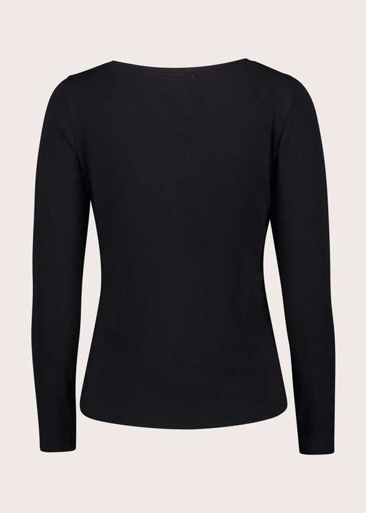T-shirt girocollo da donna in jersey elasticizzato