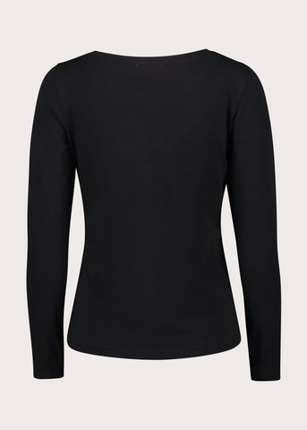 T-shirt girocollo da donna in jersey elasticizzato