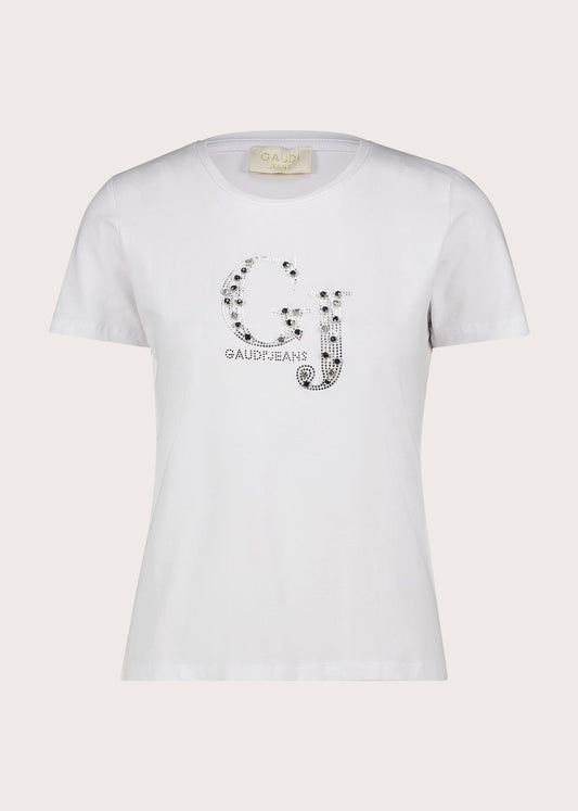 T-shirt girocollo da donna con maniche corte