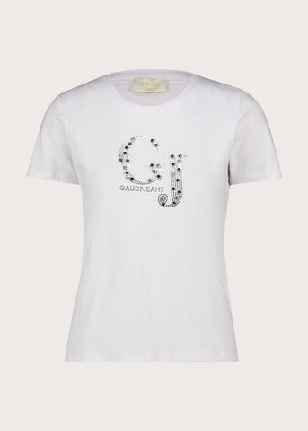 T-shirt girocollo da donna con maniche corte