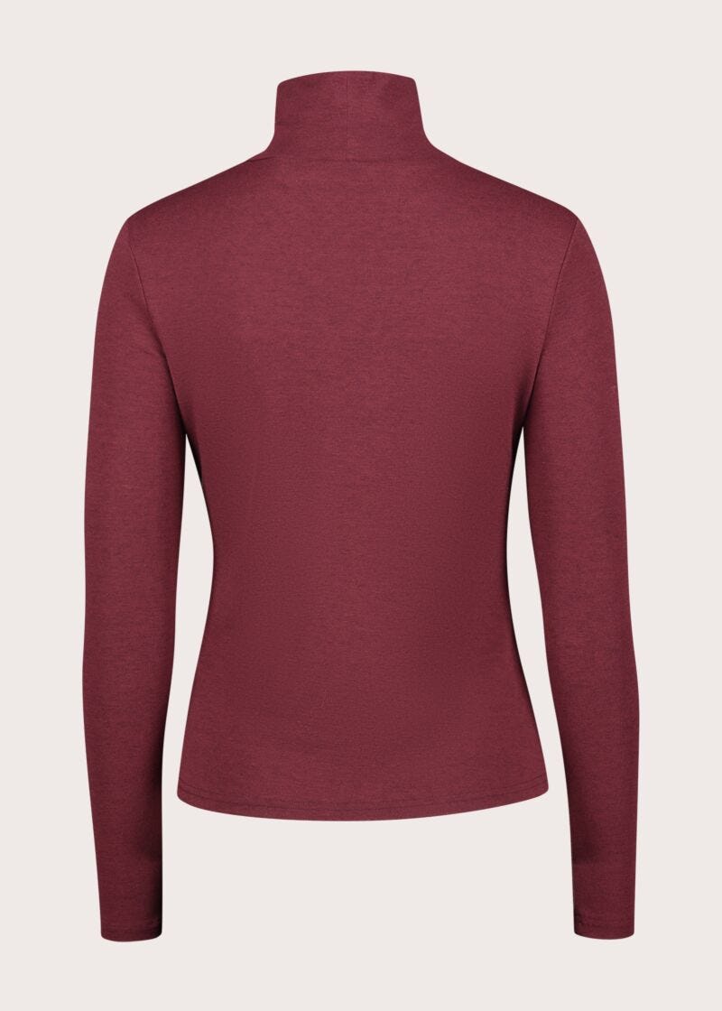 T-shirt da donna con collo dolcevita e logo - dettaglio