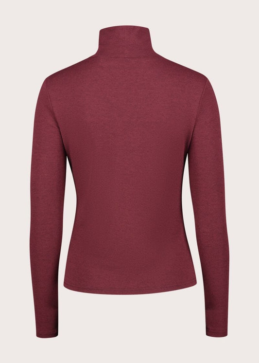 T-shirt da donna con collo dolcevita e logo - dettaglio