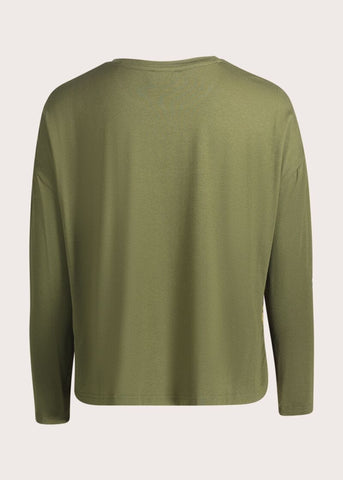 T-shirt girocollo da donna in jersey e georgette - Gaudì - dettaglio