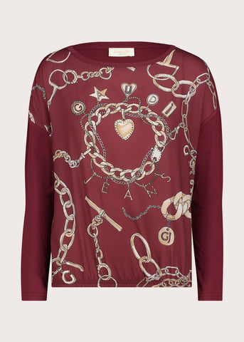T-shirt da donna in jersey e georgette