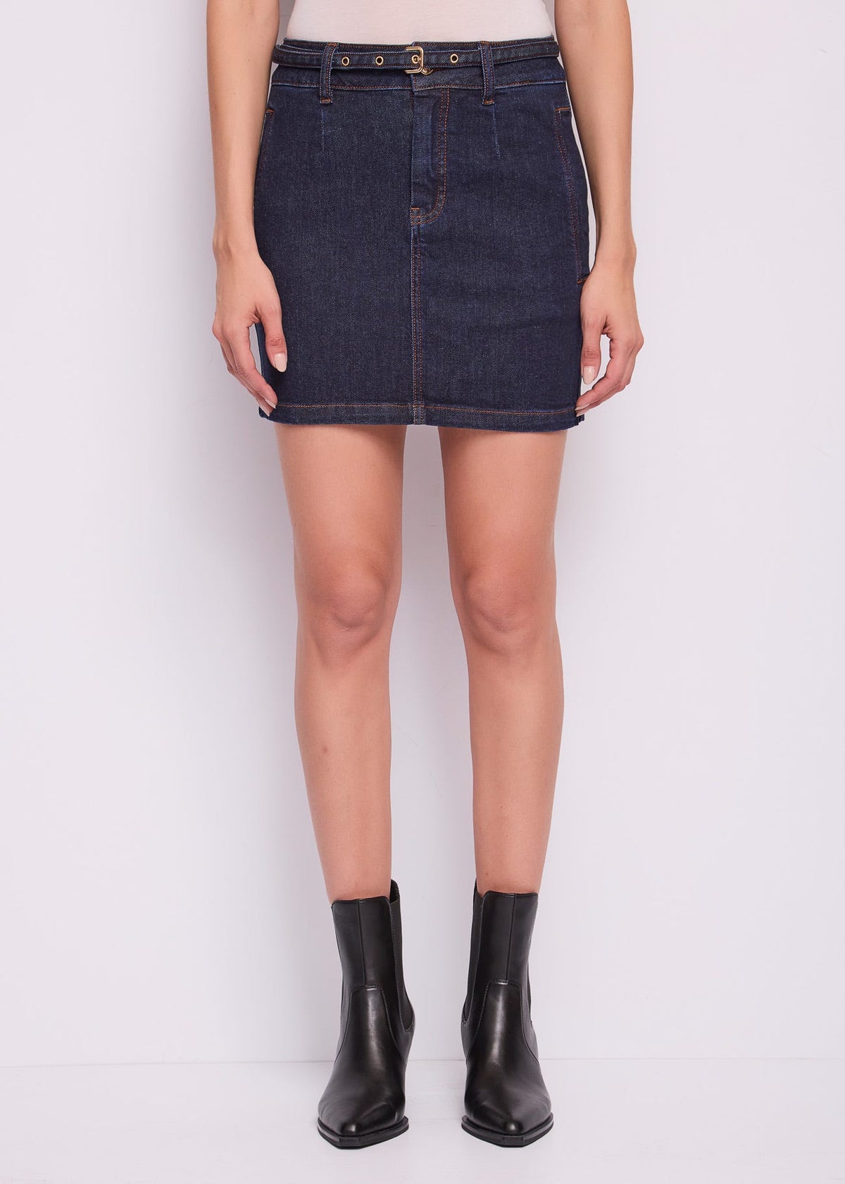 Minigonna in denim con cintura