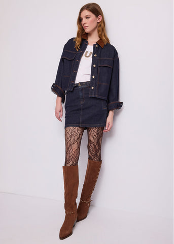 Minigonna in denim con cintura