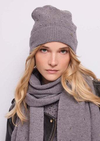 Berretto beanie da donna con logo - fronte