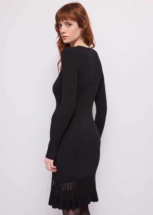 Abito girocollo da donna in viscosa